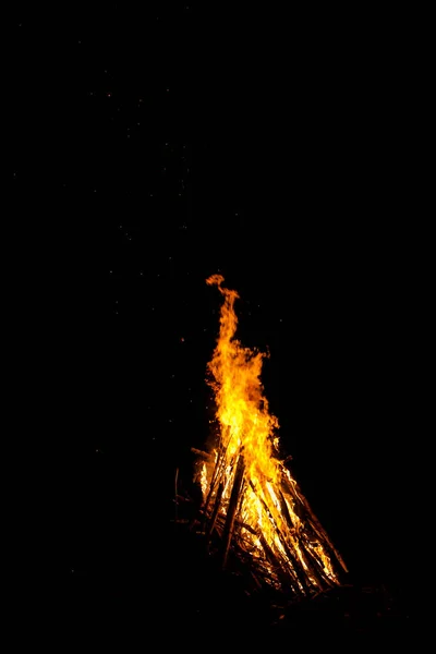 Grand Feu Lumineux Dans Forêt Danger Feux Forêt — Photo