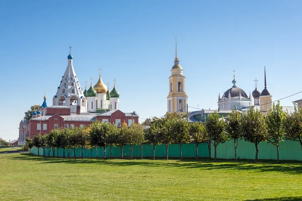 Летний пейзаж Коломенского кремля на заднем плане, Россия — стоковое фото