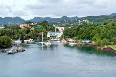 Şehir Castries, St.Lucia, Caribbean bağlantı noktası