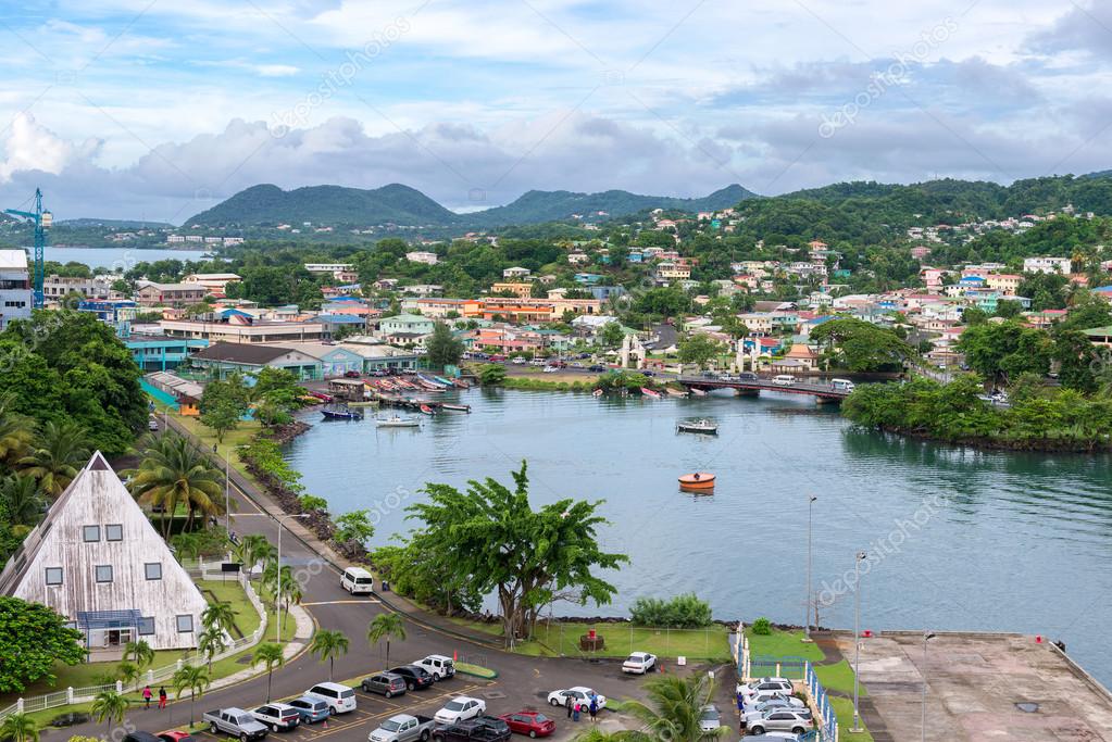 port city Castries, St.Lucia, Caribbean — Stock Photo ...