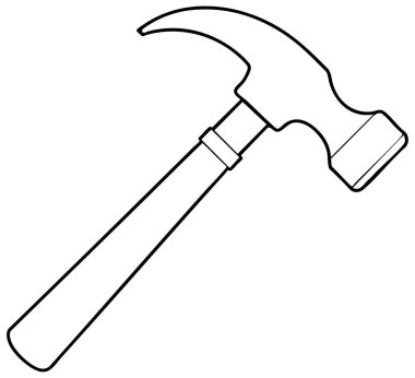 Klasik pençe çekiç taslağı ahşap işçiliği, inşaat ve ev onarım projesi tasarımı için uygun..