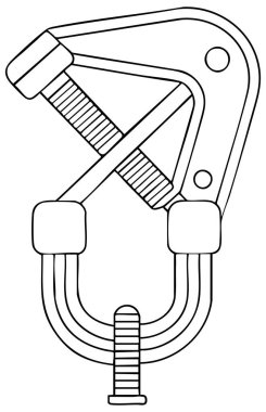C klemp çizgisi resim çizimi mekanik bağlama, inşaat ve diy atölye aracı tasarımı için ideal.