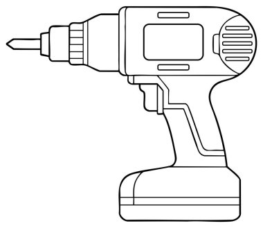 Kablosuz tornavida ana hatları mekanik onarım, diy araçları ve endüstriyel tasarım görsel için uygundur.