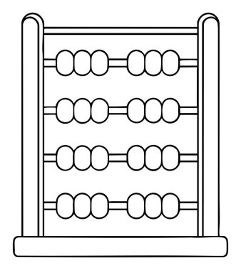 Abaküs çizgisi çizimi matematik öğrenmek, eğitimsel görseller ve sınıf öğretim konsepti tasarımı için mükemmeldir..