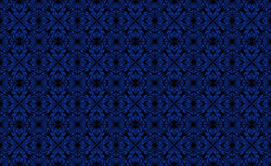 Lacivert Süssüz Dekoratif Cesur Çiçek Soyut Vektör Tasarımı