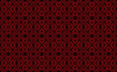 Koyu Kırmızı Süssüz Şablon Lüks Dekoratif Çiçek Soyut Vektör Tasarımı