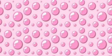 Şirin Arkaplanlar ve Oyuncu Tasarımlar için Büyüleyici Pembe Kabarcık Kusursuz Desensiz Desenli Vektör ResimleriName