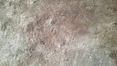 Çeşitli dokular, küçük taşlar ve ince toz içeren kuru, doğal bir yeryüzü yüzeyine yakın plan veya soyut kavramlar için mükemmeldir..