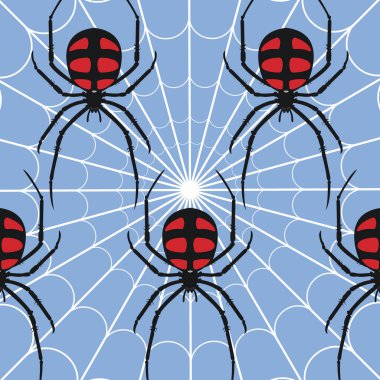 Black widow spider seamless pattern background 