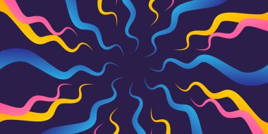 Arkaplan çizgisi radyal renk dalgaları veriyor. Dalgalı illüzyon optik girdap deseni