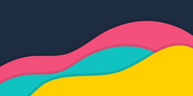 Akıcı renkli dalga arka planı şekillendirir. Dalgalar renk bayrağı. Sunum ve iş şablonu