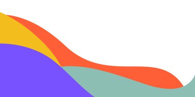 Modern mor turuncu geometrik iş afişi tasarımı. Şablon için dalga şekilleri ve çizgileri olan yaratıcı pankart tasarımı. Renkli yatay pankart. Eps10 vektörü