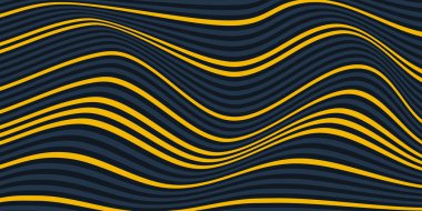 Arkaplan çizgisi dalga deseni soyut. koyu mavi ve sarı şerit dokusu