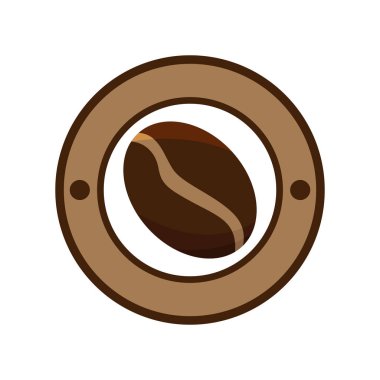 Kahve dükkanının logosu. Eski rozet kahve çekirdeği logo vektör tasarımı klasik hipster modern tarz, premium kafe bar simgesi simgesi