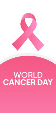 Dünya Kanser Günü geçmişi. Basit sağlık afişi