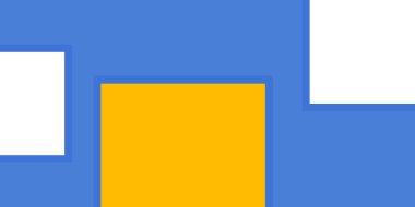 Sarı, mavi ve beyaz geometrik şekiller. Katmanlı kağıt afiş kaplama şablonu. İş sunumu ve tanıtımı