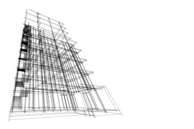 yüksek bina yapısı Özet, illüstrasyon, mimari çizim