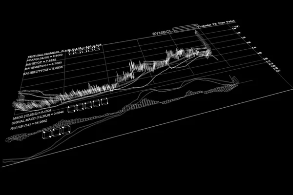 Gráficos de barra de vela de negociación bursátil —  Fotos de Stock