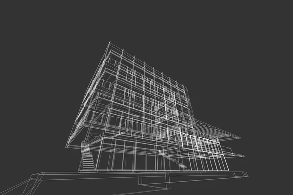 商業建物の構造、建築概要、イラスト, — ストック写真