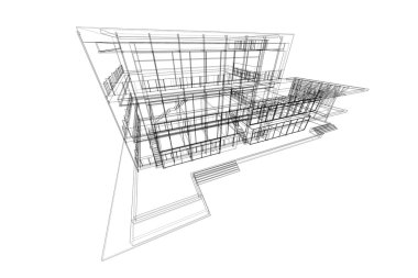 ticari bina yapısı, mimari soyut, illüstrasyon, 