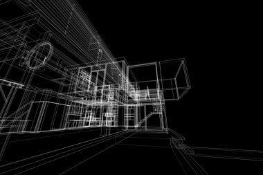 mimari soyut, 3d resim, Bina yapısı