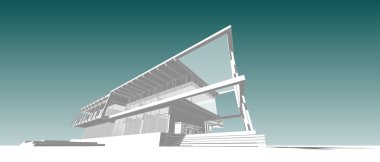 ticari bina yapısı, mimari soyut, illüstrasyon,