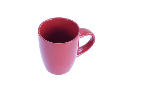 Taza roja aislada sobre fondo blanco — Foto de Stock