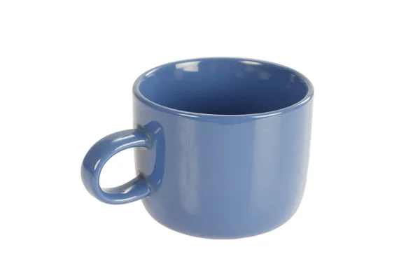 Blaue Tasse isoliert auf weißem Hintergrund — Stockfoto