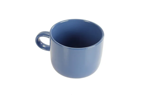 Blaue Tasse isoliert auf weißem Hintergrund — Stockfoto