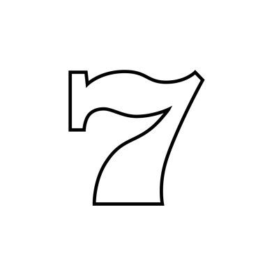 Slot makinesidir yedi simge siyah beyaz vektör çizim