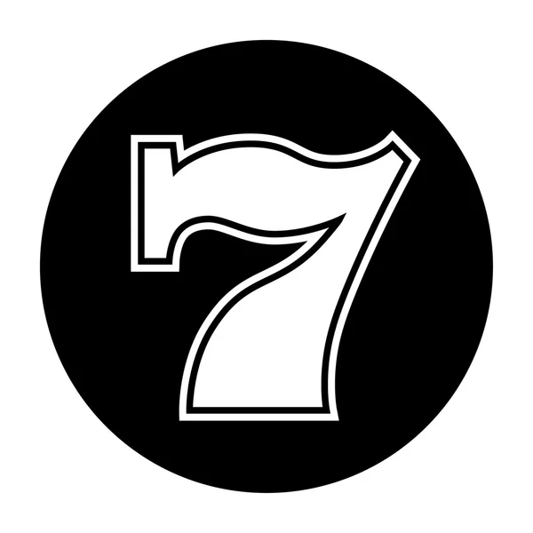 スロット マシン 7 アイコンの黒と白のベクトル図 — ストックベクタ