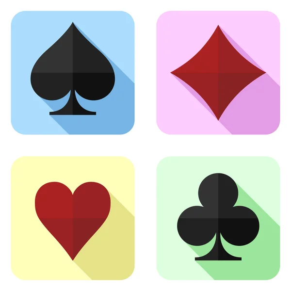 Jogando cartas ternos ícone vetor ilustração —  Vetores de Stock