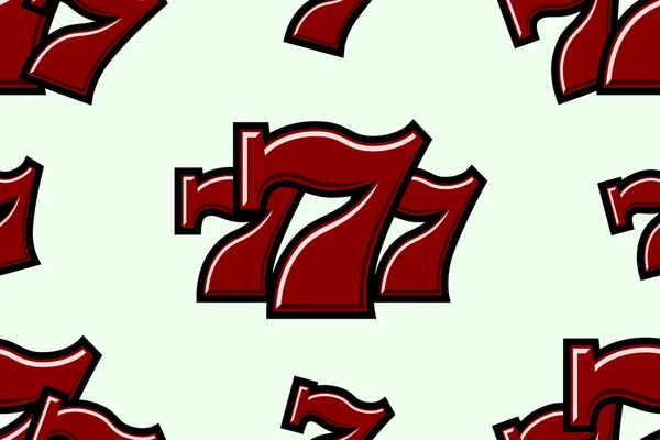 Triple Lucky Sevens patrón sin costura vector de fondo ilustración — Archivo Imágenes Vectoriales