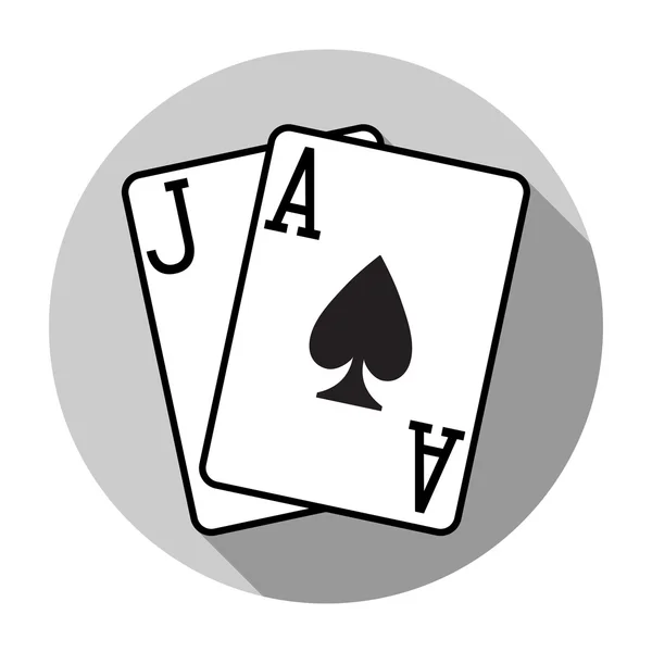 Flat design vector black jack icon, isolated — Stock Vector