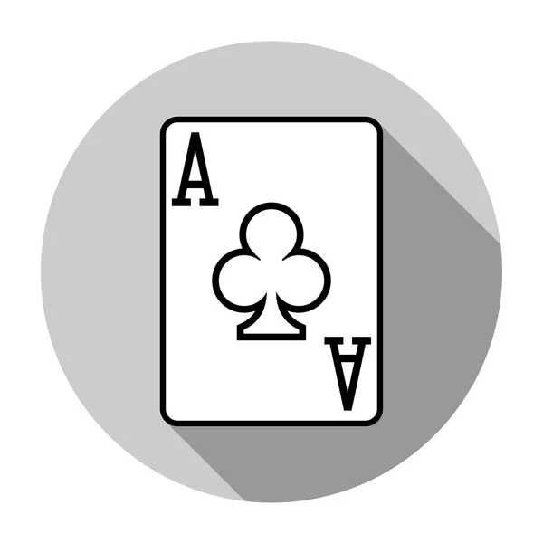Platte ontwerp vector aas van clubs pictogram, geïsoleerd — Stockvector