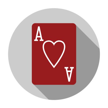 Düz tasarım vektör ace izole kalp simgesinin