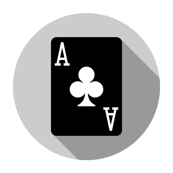 Conception plate vecteur ace de clubs icône, isolé — Image vectorielle