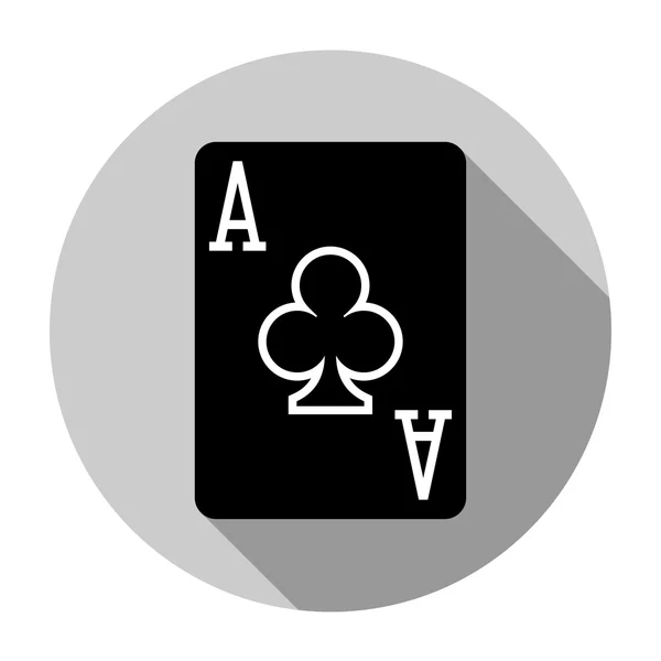 Platte ontwerp vector aas van clubs pictogram, geïsoleerd — Stockvector