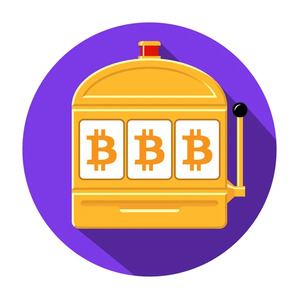 Bitcoin máquina tragaperras icono vector ilustración — Vector de stock