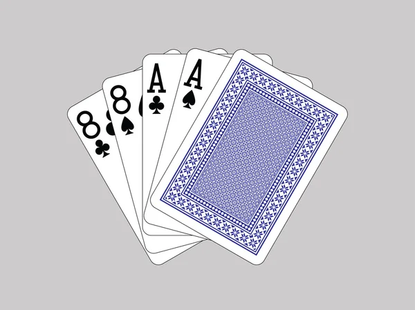 Jogando cartas - Mão do Deadman —  Vetores de Stock