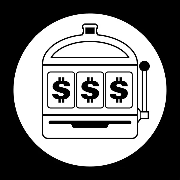 Dolaru automat ikonu černé a bílé vektorové ilustrace — Stockový vektor
