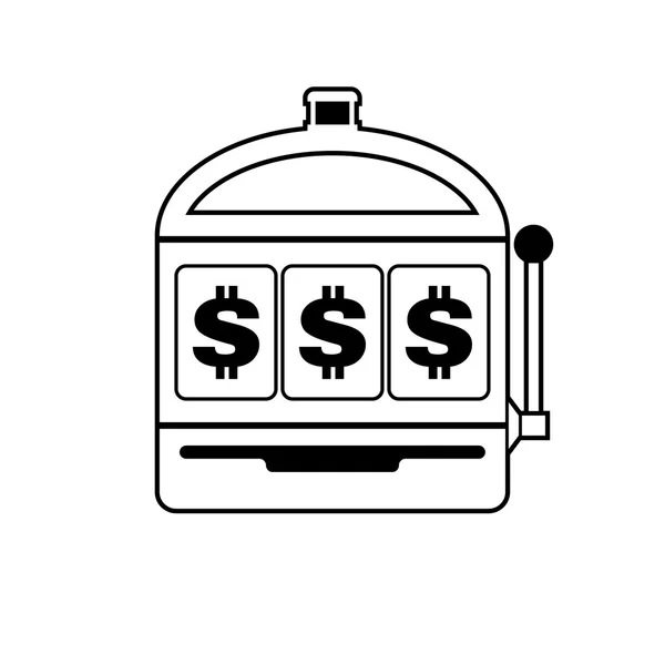 Dolaru automat ikonu černé a bílé vektorové ilustrace — Stockový vektor
