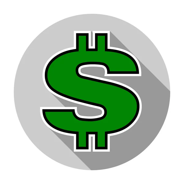 Dollar Symbol flache Design Vektor Illustration — Stockvektor