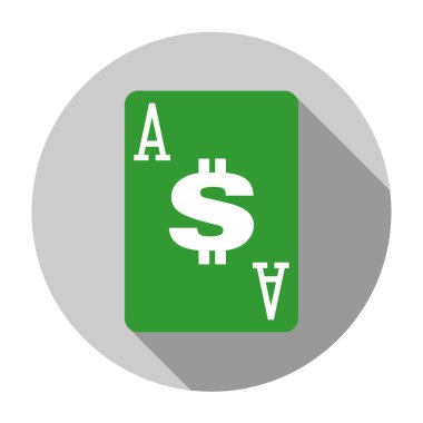 Düz tasarım vektör ace izole dolar simgesinin