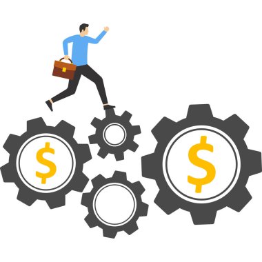 Çalışma ve finans mekanizmaları, düz biçimde Vektör illüstrasyonuName