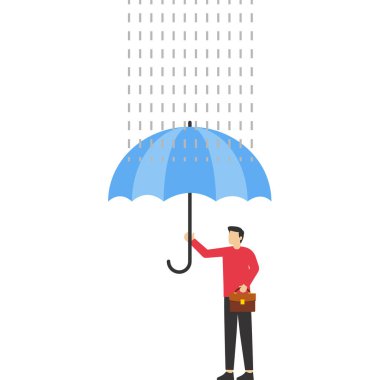 İş sigortası ve koruması, şemsiye koruması, sosyal güvenlik, çifte güvenlik, can güvenliği, vektör illüstrasyon konsepti düz stil