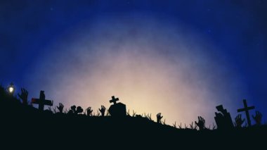 Ürkütücü, pürüzsüz korku döngüsü, ürkütücü mezarlık siluetleri, perili evler, haçlar ve gece gökyüzünde parlayan ay. Sonu gelmeyen bir döngü olarak tasarlandı. Korkutucu tanıtımlar için mükemmel..