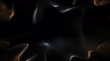 Parlayan dalgalar, akan noktalar, neon ışıklar ve dijital enerji hareketi dizaynlı soyut parçacık arkaplan animasyonu. Video projeleri, sunumlar, VJ döngüleri için kusursuz gelecek arkaplanı.