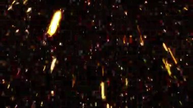 Uçan Kıvılcımlar ve Yanan Kömür Animasyonu şeffaf bir arkaplanda. Video Düzenleme İçin Ateş Etkisi Etkisi. Parlayan Közlü Ateşli Geçiş. VFX için Gerçekçi Ateş Parçacıkları.