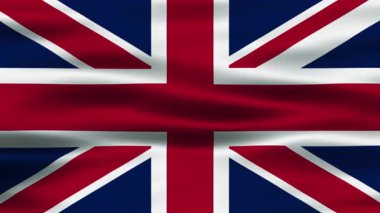 Birleşik Krallık Bayrak Döngüsü Animasyonu. Pürüzsüz Rüzgar Efektli Gerçekçi Bayrak Hareketi. Kusursuz Döngü, Yüksek Kaliteli Animasyon, Vatanseverlik ve Görüntü İçin Mükemmel. Video Üstüste aktarımları için ideal.